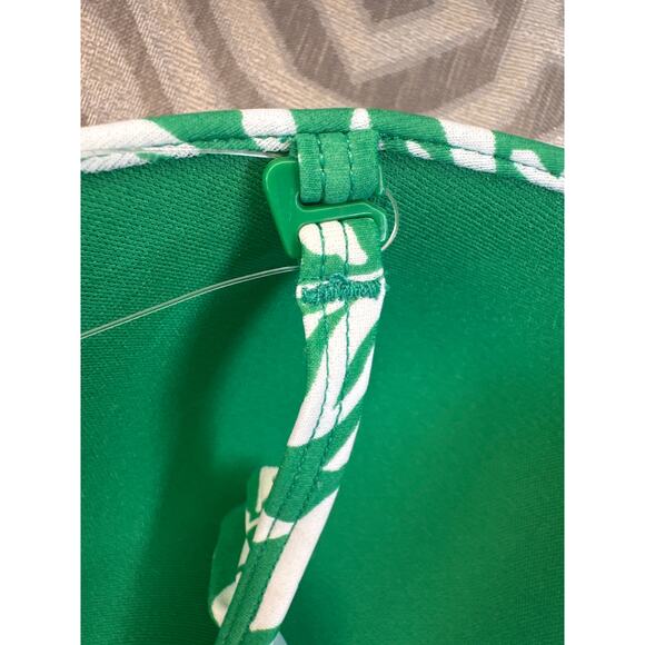 Gottex Profile One‎ Piece Swimsuit 34DD Green Floral Ruffle Bandeau Swim NWT - Picture 6 of 6